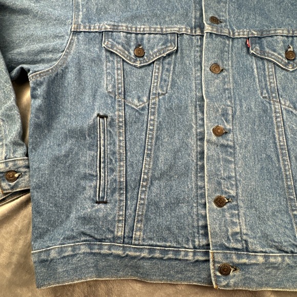 VTG Levi's Strauss & Co 70507‎ Reg Blue Wash Trucker Denim Jacket Mens XL - Picture 6 of 16
